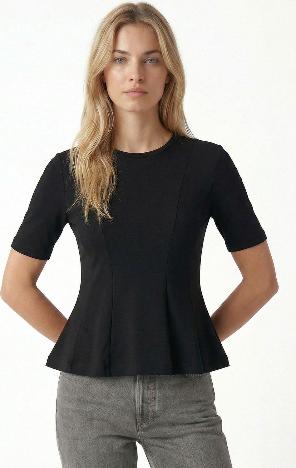 Ritnice Kadın Ella Beyaz Peplum Bluz