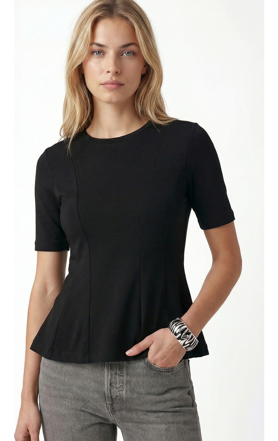 Ritnice Kadın Ella Beyaz Peplum Bluz görsel 2