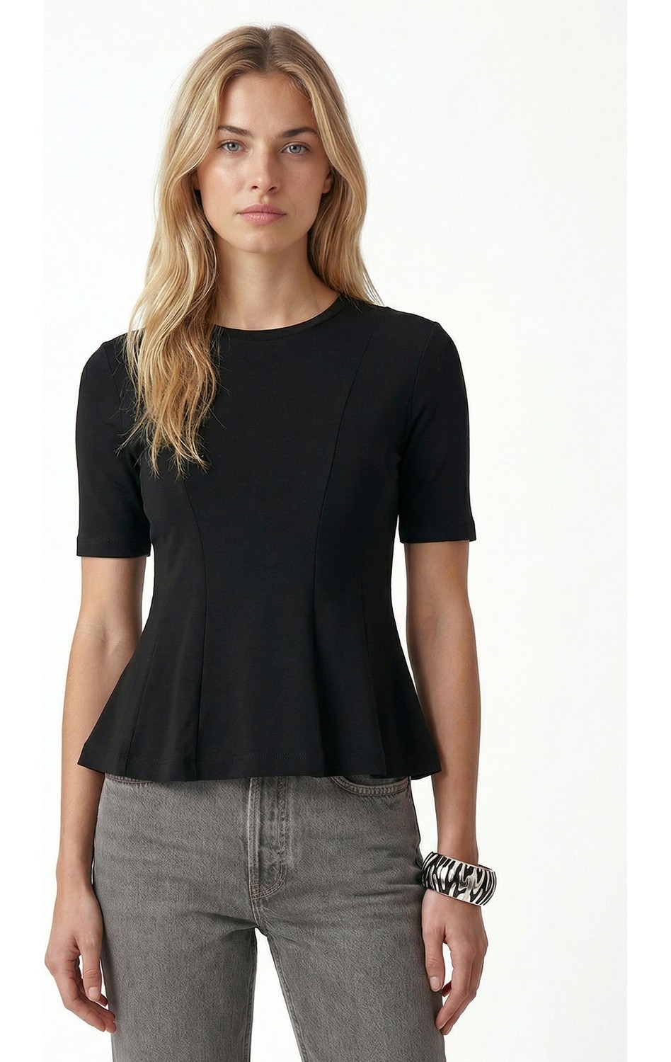 Ritnice Kadın Ella Beyaz Peplum Bluz görsel 3