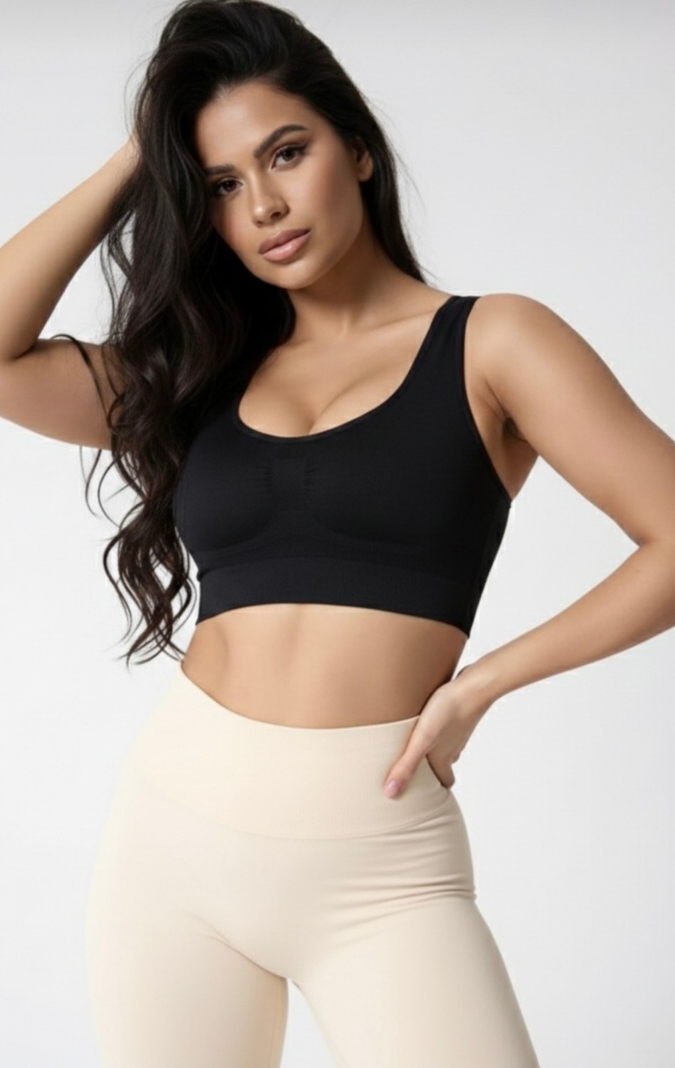 Sweet Sauna Göğüs Toparlayıcı Kalın Askılı Spor Büstiyer Korse Ten Renk Büstiyerkorse