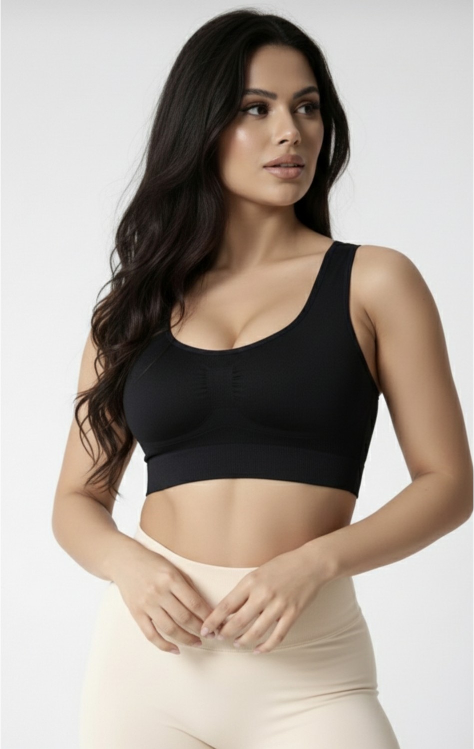 Sweet Sauna Göğüs Toparlayıcı Kalın Askılı Spor Büstiyer Korse Ten Renk Büstiyerkorse görsel 8