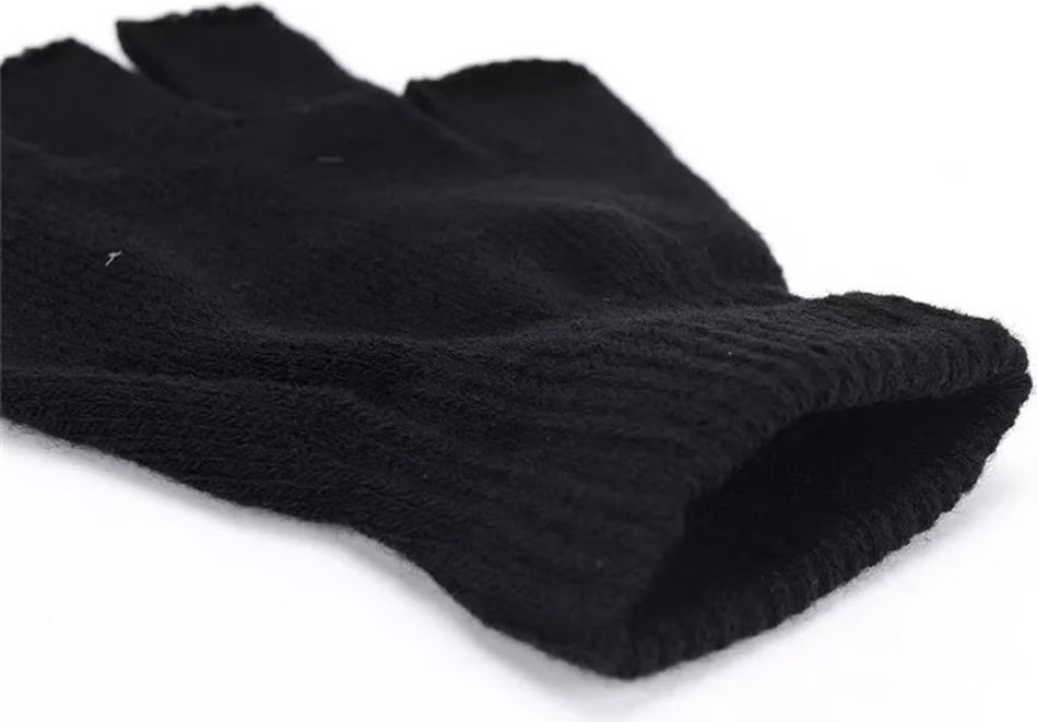 Dükkan Hediyelik Heart In Bat Baskılı Unisex Siyah Kesik Çift Eldiven görsel 2