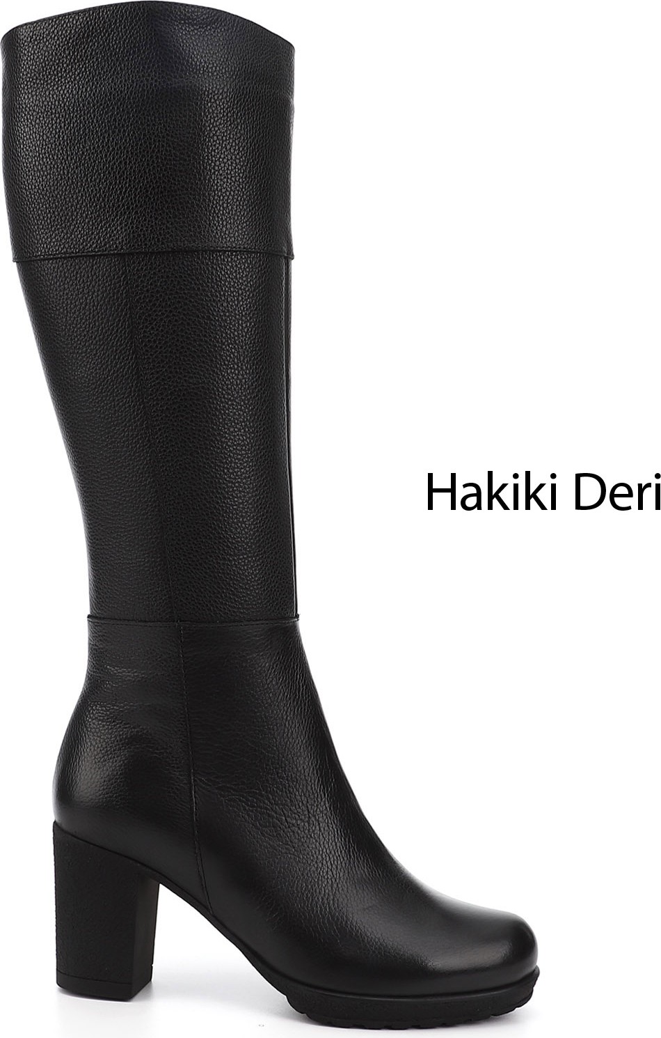 Gönderi(r) Kadın Bej Fermuarlı Kalın Topuklu Hakiki Deri Çizme görsel 8