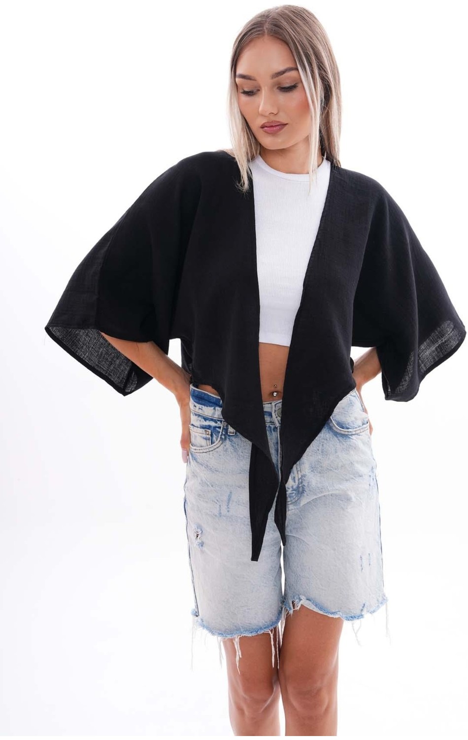 Şimal Kadın Önden Bağlamalı Müslin Bolero 240632 - görsel 2