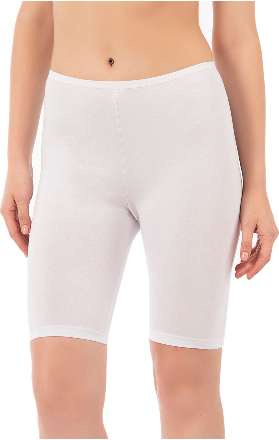 Özkan Underwear Özkan 0413 Kadın %95 Pamuklu Likralı Süprem Kumaş Esnek Rahat Yumuşak Diz Üstü Toparlayıcı Yüksek Bel Kısa Tayt görsel 3