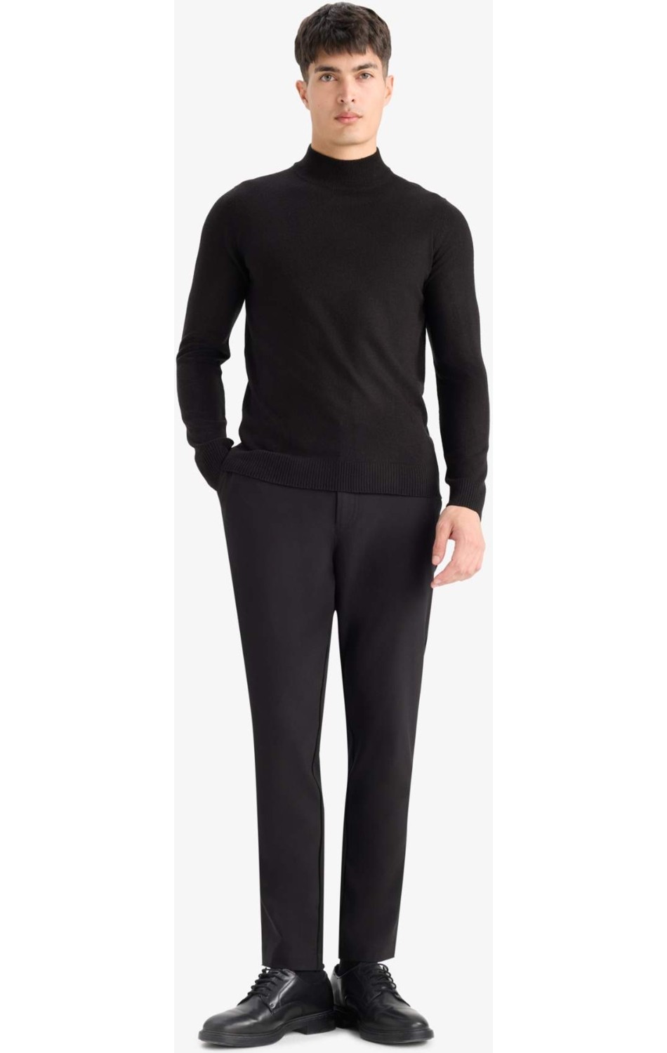 DeFacto Slim Fit Dar Kesim Balıkçı Yaka Basic Düz Triko Kazak R1127AZ25WN görsel 8