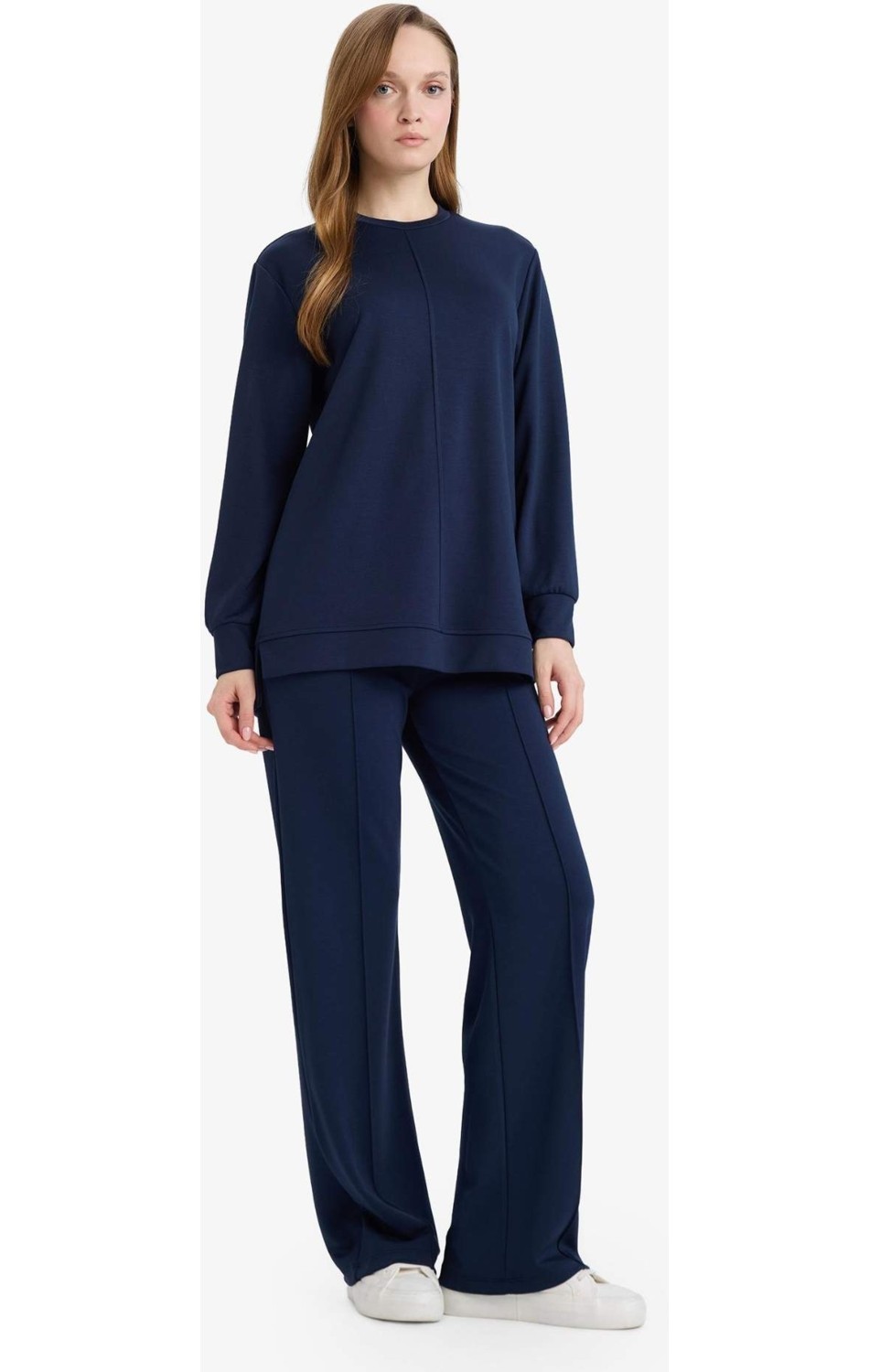 DeFacto Regular Fit Bisiklet Yaka Uzun Kollu Tunik F5117AX26SP görsel 2