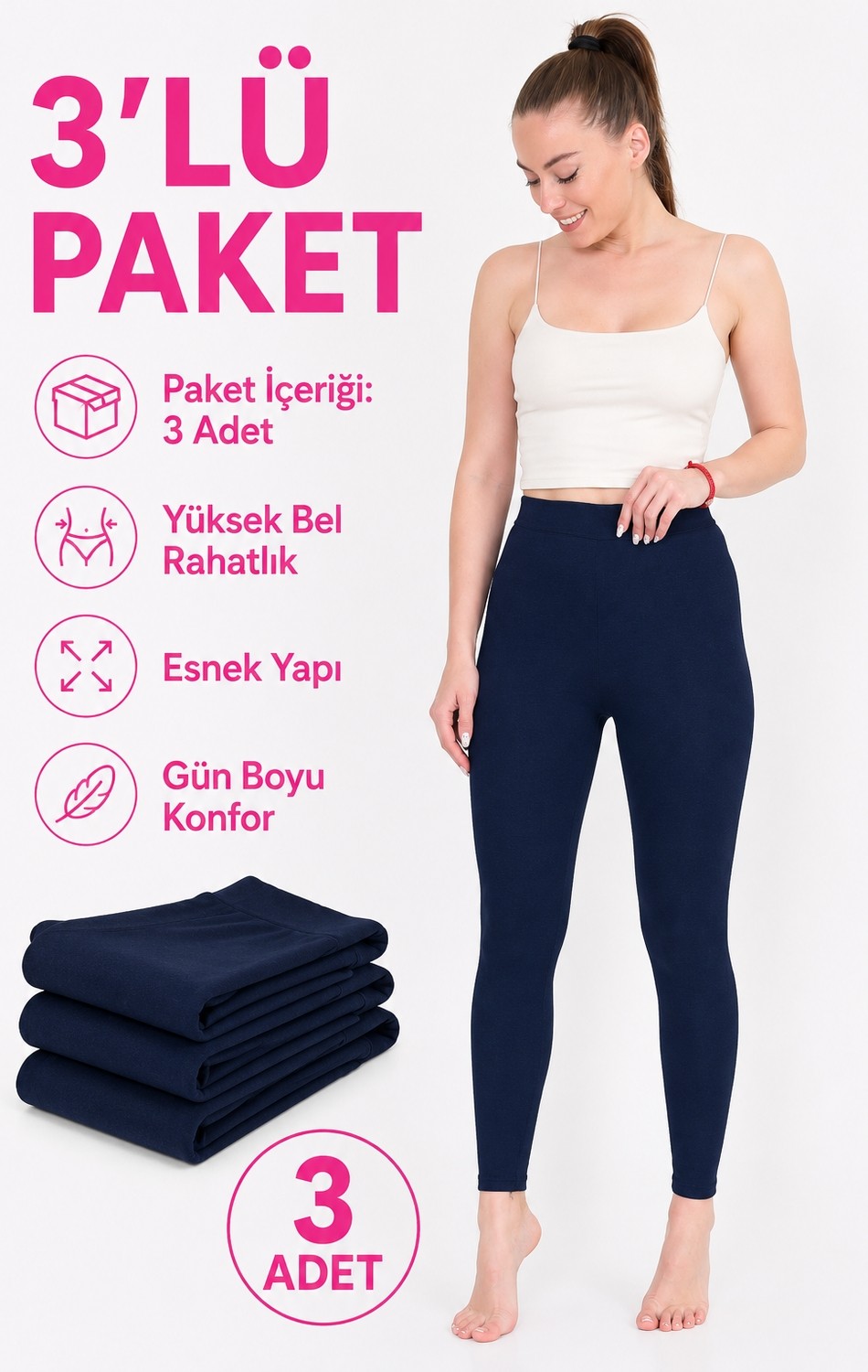 don-x |süper 3'lü Lacivert Kadınkışlıktermaltayt Set (3ADETLACİVERT) görsel 6