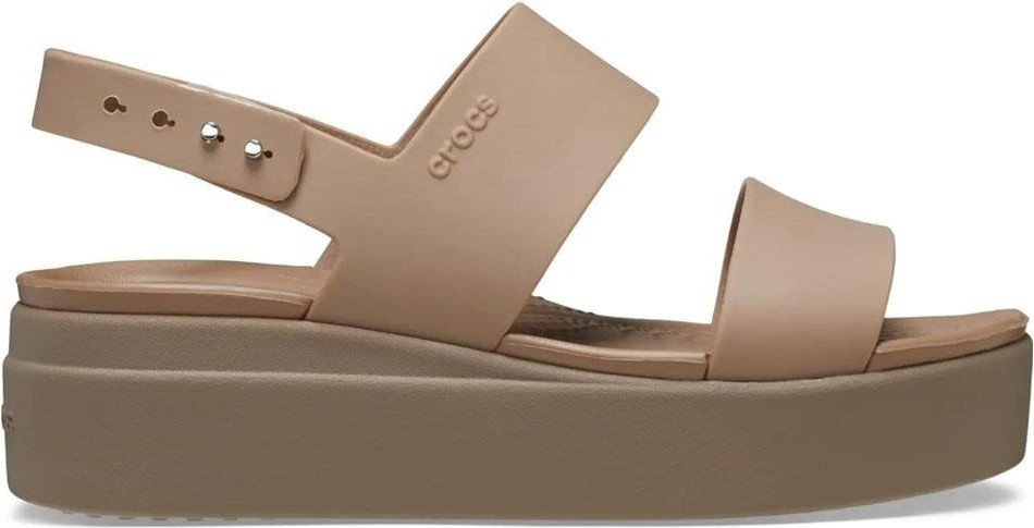Crocs 206453 Kadın Sandalet Brooklyn Low Wedge Kahverengi Silikon/Plastik ile Konforlu Tasarım görsel 6