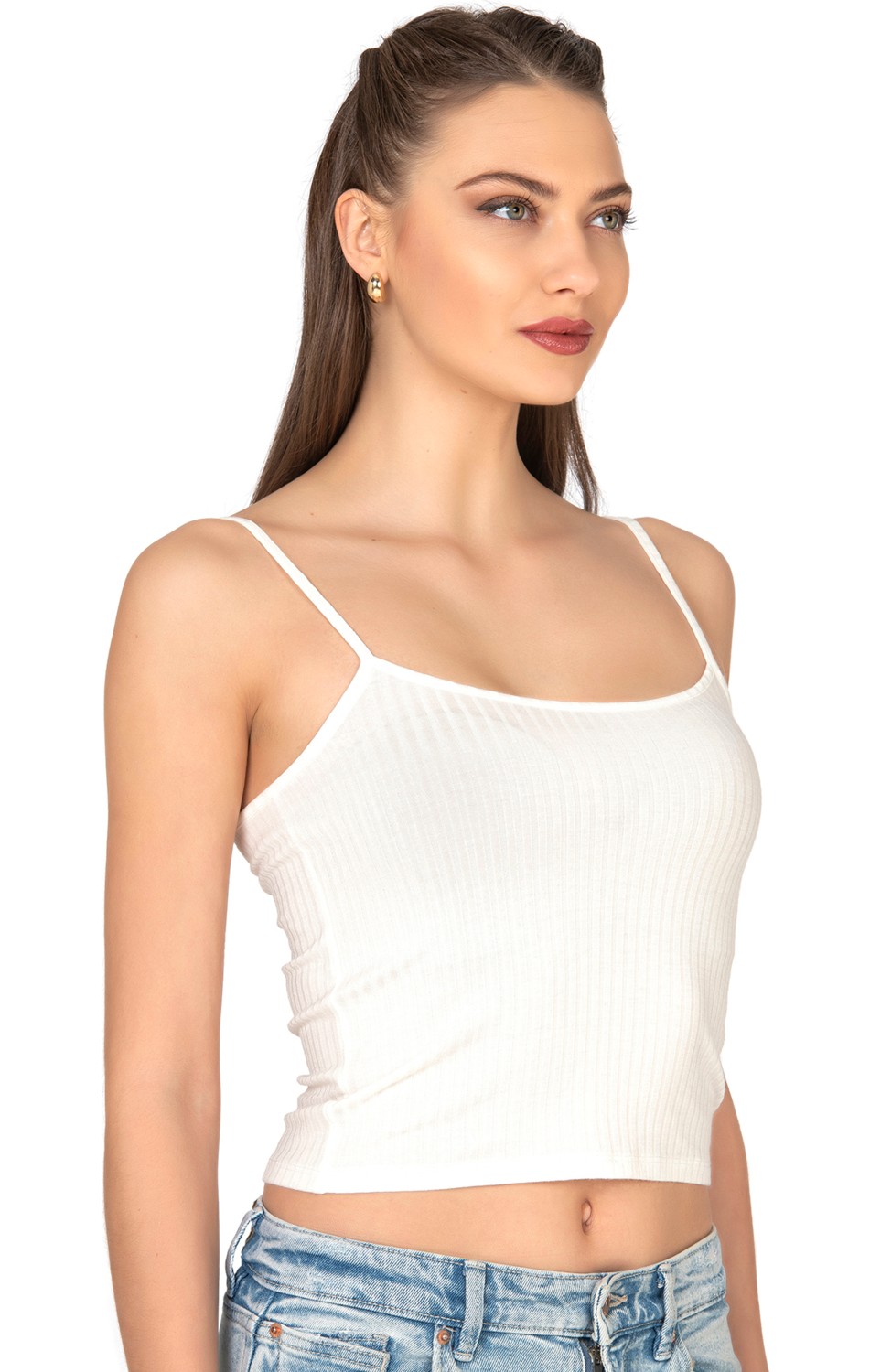 Özkan Underwear Özkan 27434 Kadın Viskon Kaşkorse Esnek Rahat Ayarlanabilir Ip Askılı Crop Atlet Büstiyer görsel 4