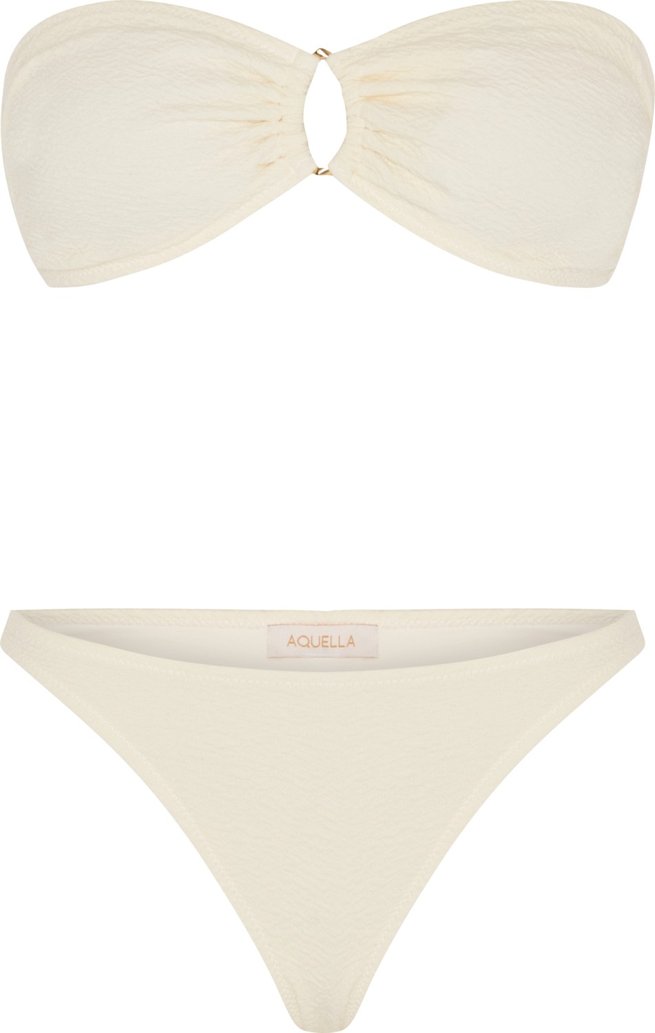 Aquella Dokulu Ekru Tokalı Straplez Bikini Takım