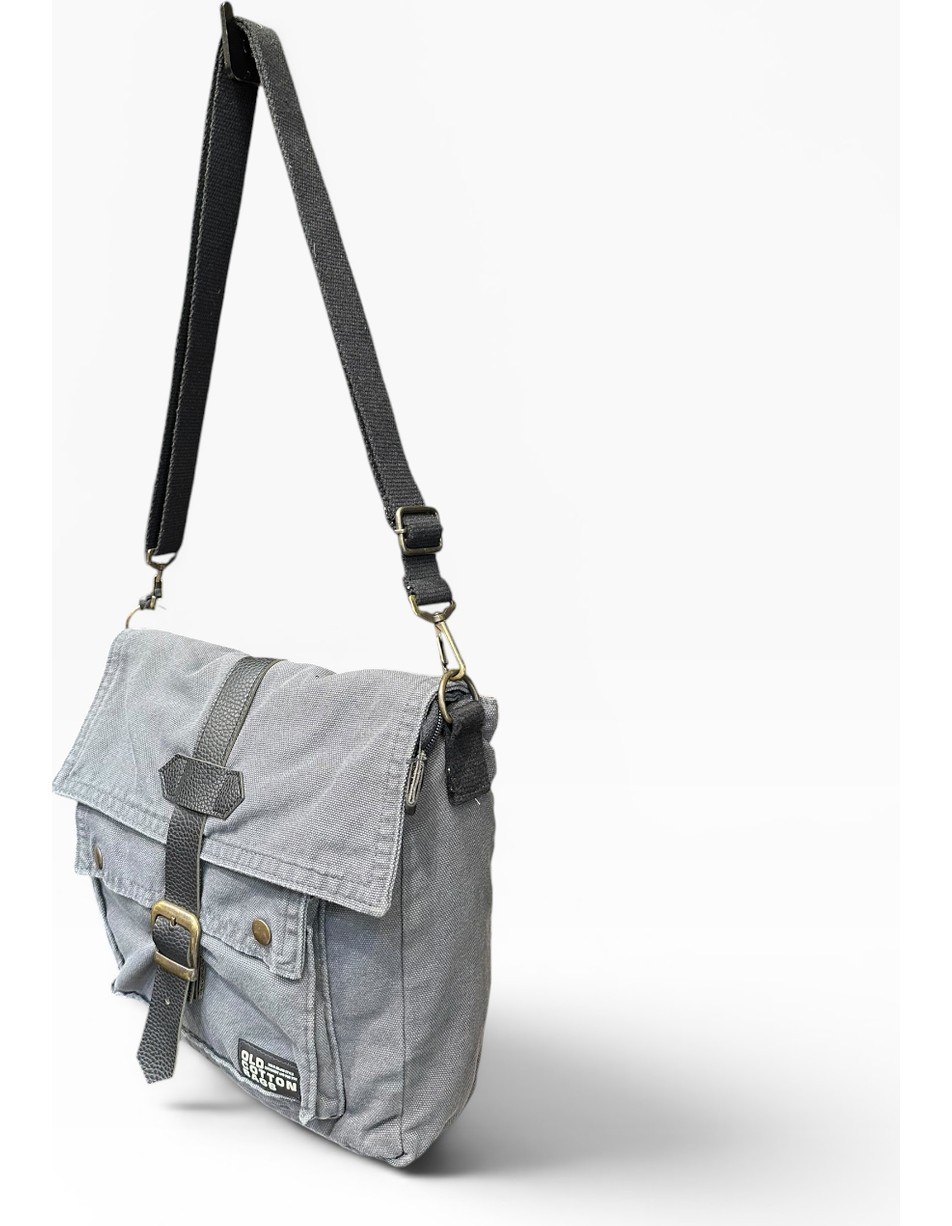 Old Cotton Cargo Kumaş Postacı Omuz Çantası Unisex Branco Bag Camel görsel 2