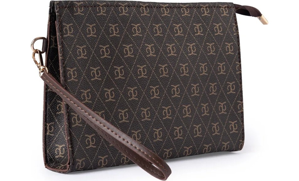 Glondy Sasha Suni Deri Clutch Kadın Portföy El Çantası Bej görsel 2