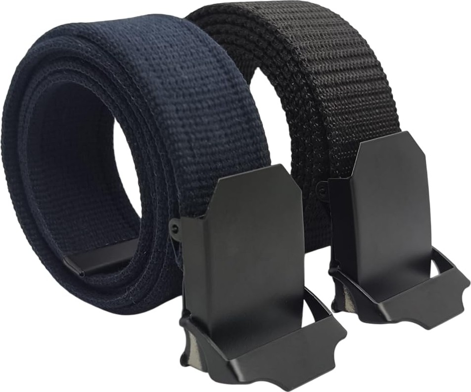 1001 2 Adet Erkek Kemer Lacivert ve Siyah Tactical Palaska Tarzı 4 cm
