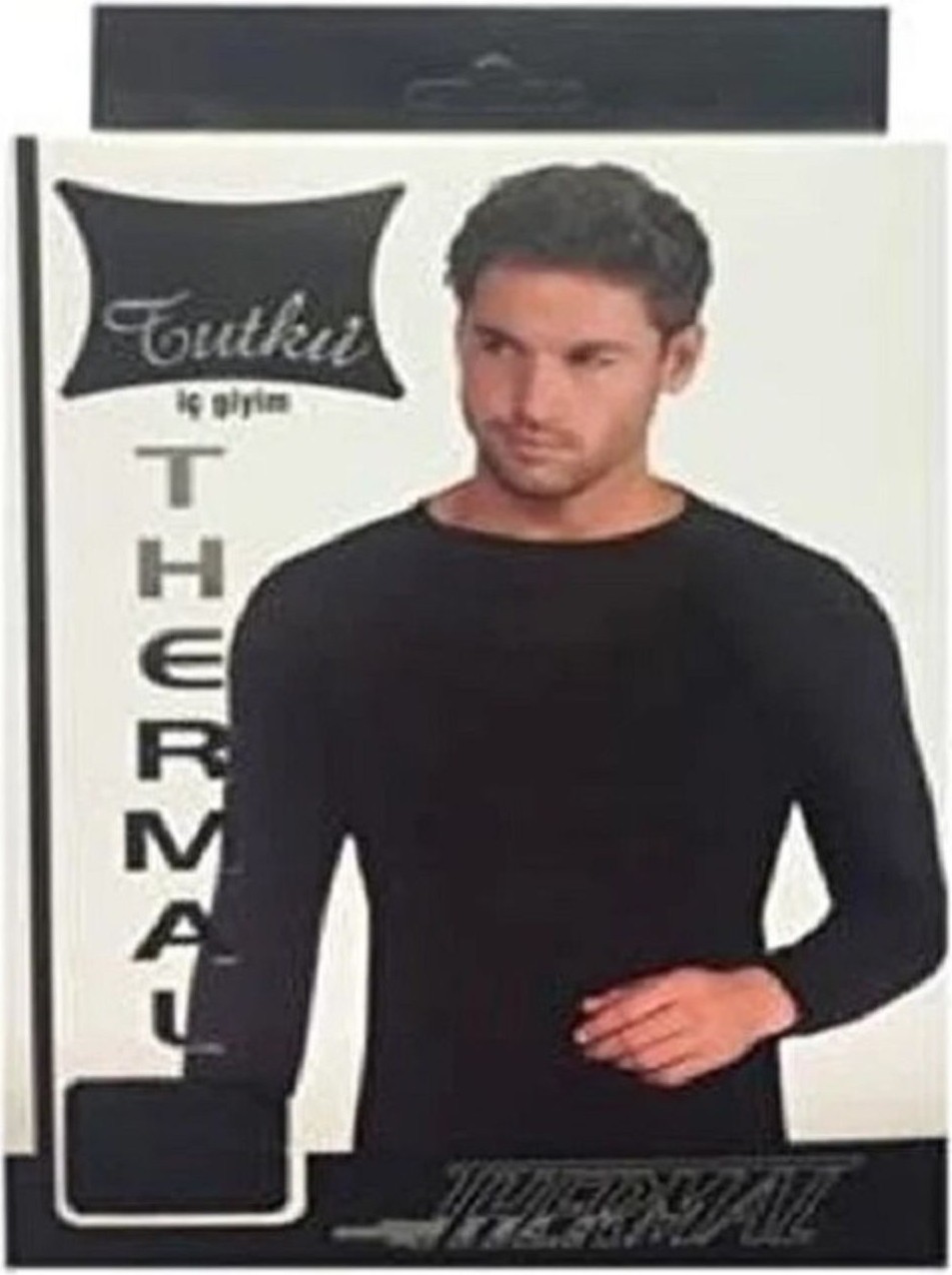 Tutku Erkek Siyah Termal İçlik, Yumuşak Dokulu, Isı Koruyucu, Bisiklet Yaka Uzun Kollu Kışlık Üst görsel 3