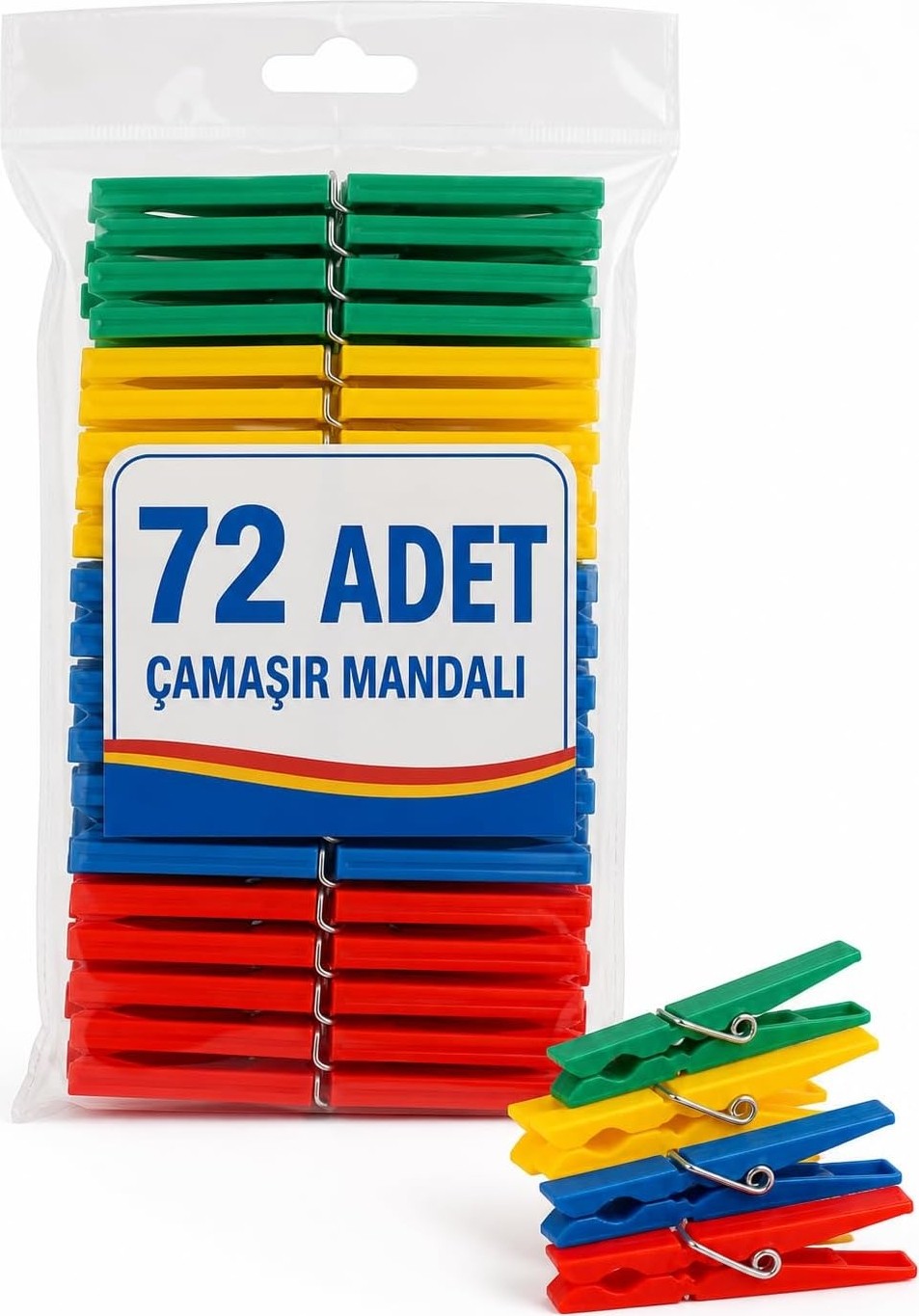 OEM 72 Adet Mandal Klasik Çamaşır Mandalı Plastik,