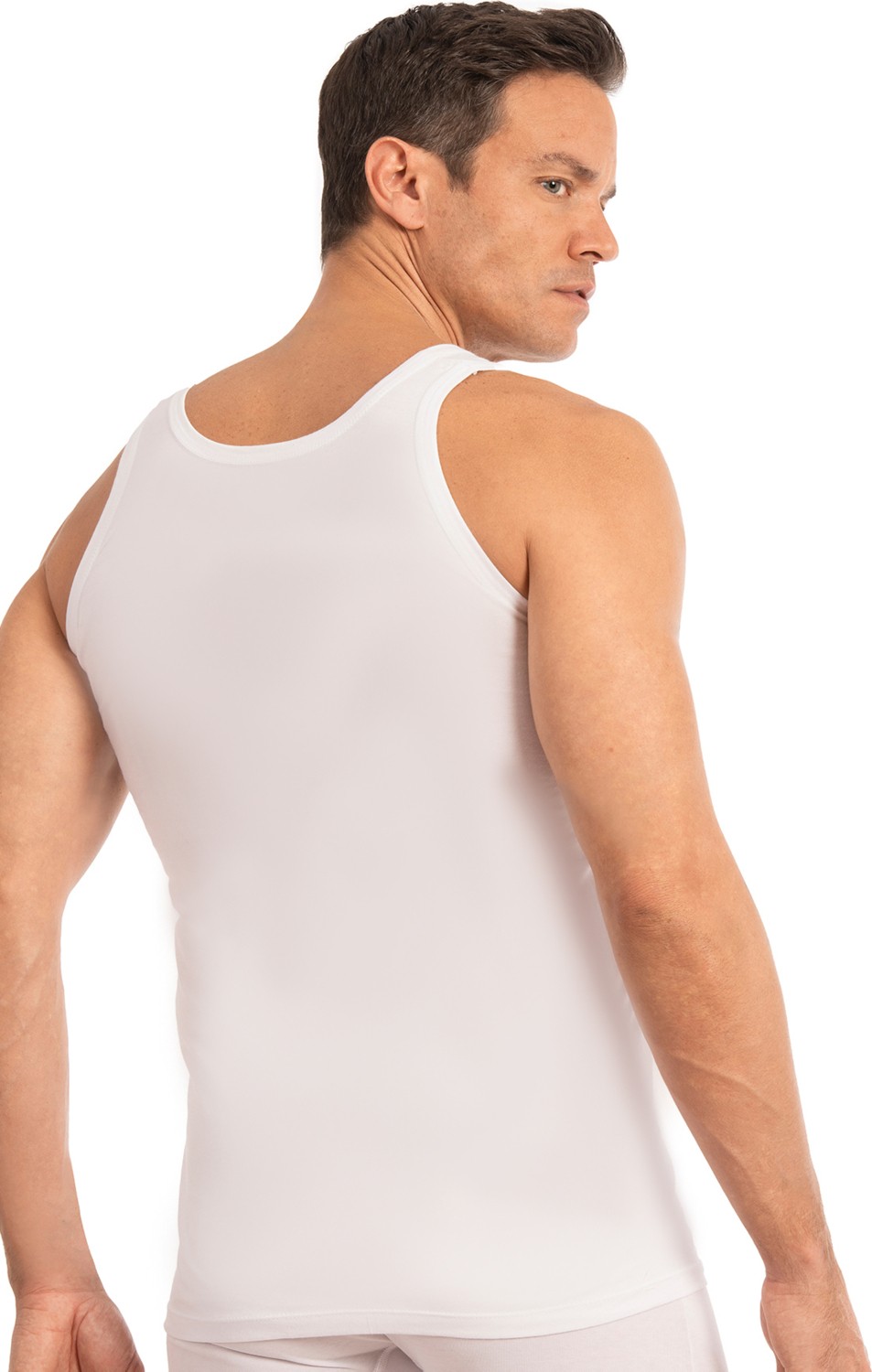Özkan Underwear 0113 3'lü Paket Erkek Kalın Askılı Pamuklu Esnek Yumuşak Ribana Atlet görsel 2