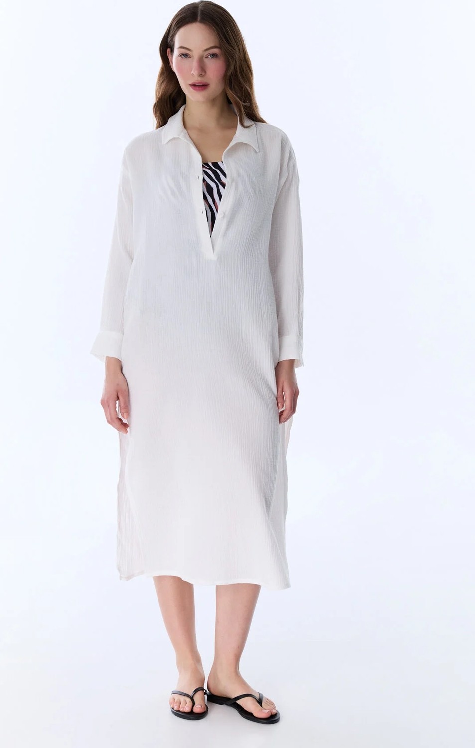 Penti Beyaz Bia Uzun Kollu Kaftan