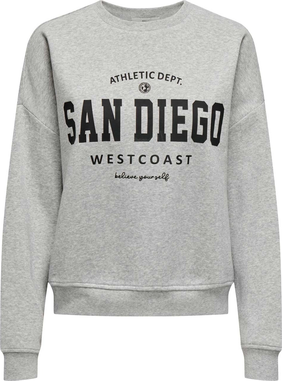 Only Onlsweat L/s Crew Oversız A Grı Mel Kadın Sweatshirt görsel 4