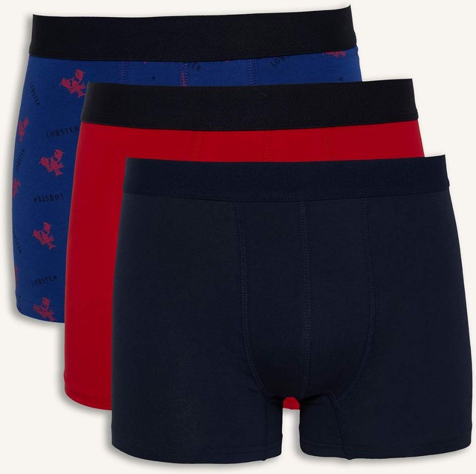 DeFacto Regular Fit Hayvan Baskılı 3'lü Lacivert Boxer Seti C3291AX26SP görsel 2
