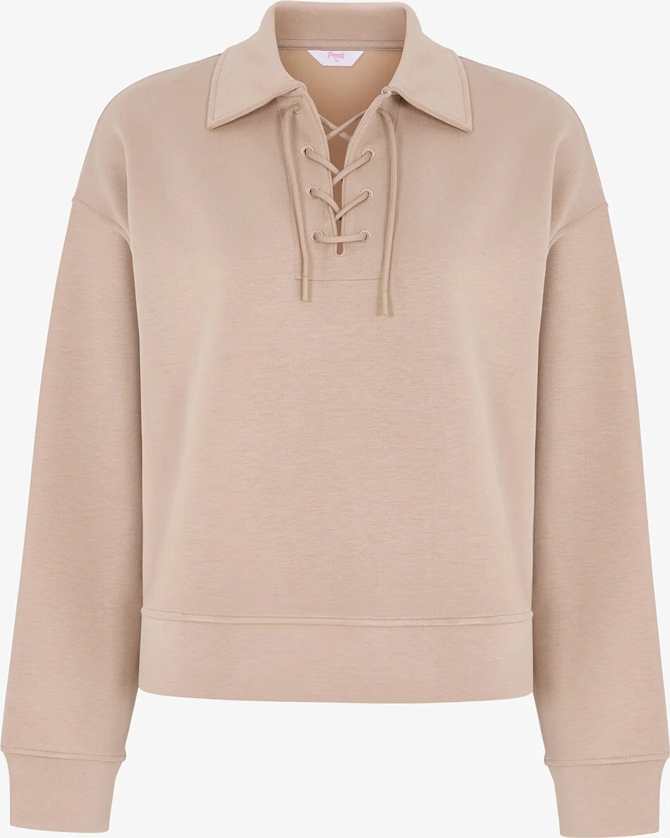 Penti Bej İpeksi Dokunuş Silky Touch Bağcıklı Uzun Kollu Sweatshirt