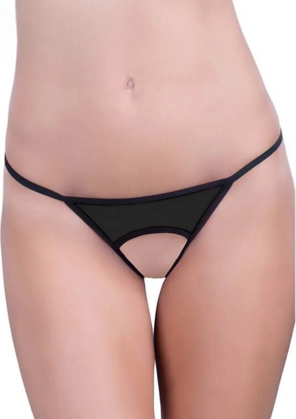 bebekokusu Tegan Büyük Beden Fantazi Siyah Seksi Özel Ağı Açık String - Fantazi Tanga TG270030-B