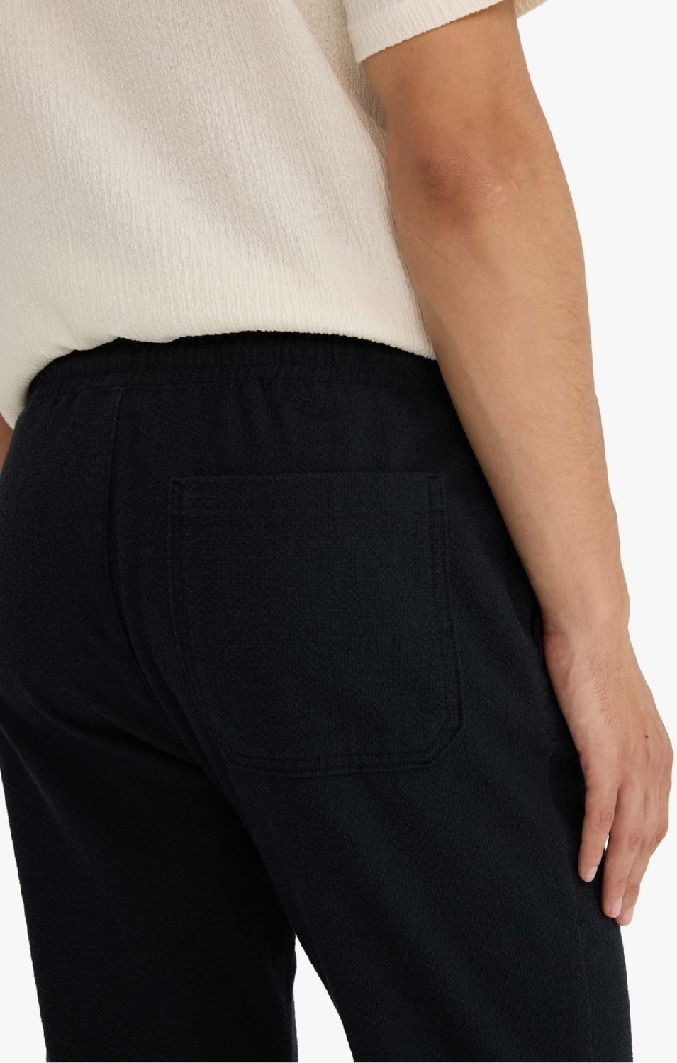 DeFacto Jogger Fit Beli Bağcıklı Lastikli Cepli Pamuklu Dokulu Pantolon F3269AX25AU görsel 7