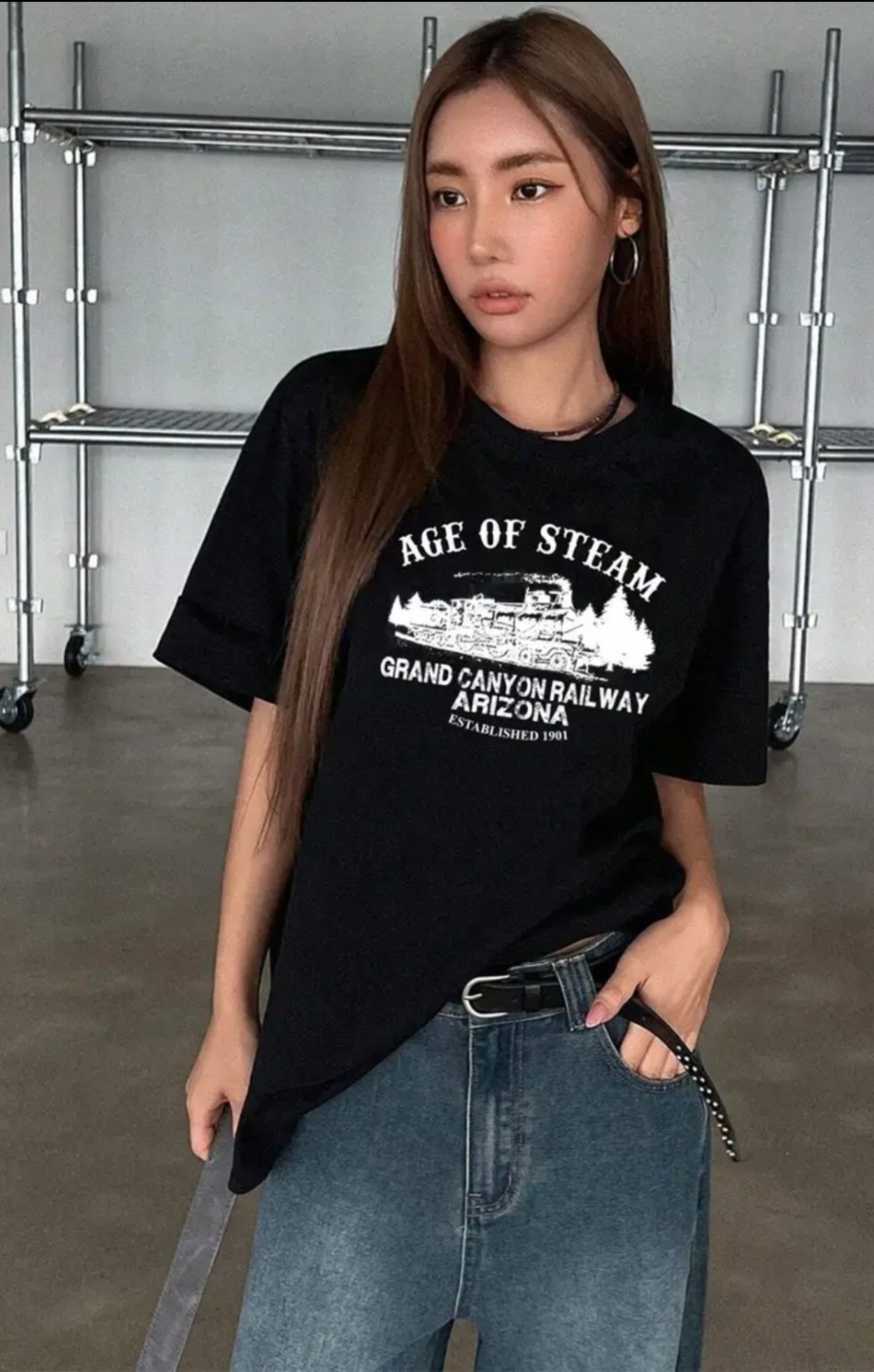 Amor Face Büyük Beden Özel Tasarım Age Of Steam Baskılı %100 Pamuk Oversize Battal Kadın T-Shırt görsel 4