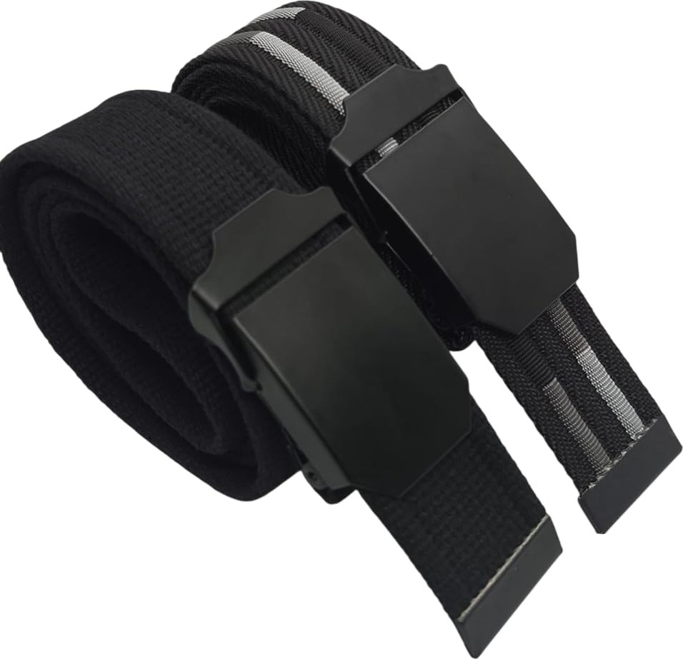 1001 2 Adet Erkek Kemer Siyah Tactical Palaska Tarzı 4 cm