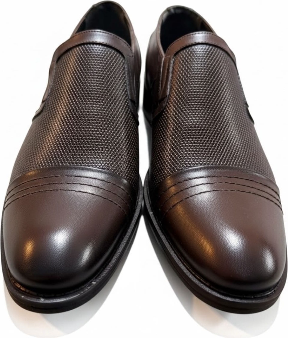 Zueofficial Erkek Hakiki Deri Klasik Ayakkabı Kahverengi Bağcıksız Günlük Loafer görsel 2