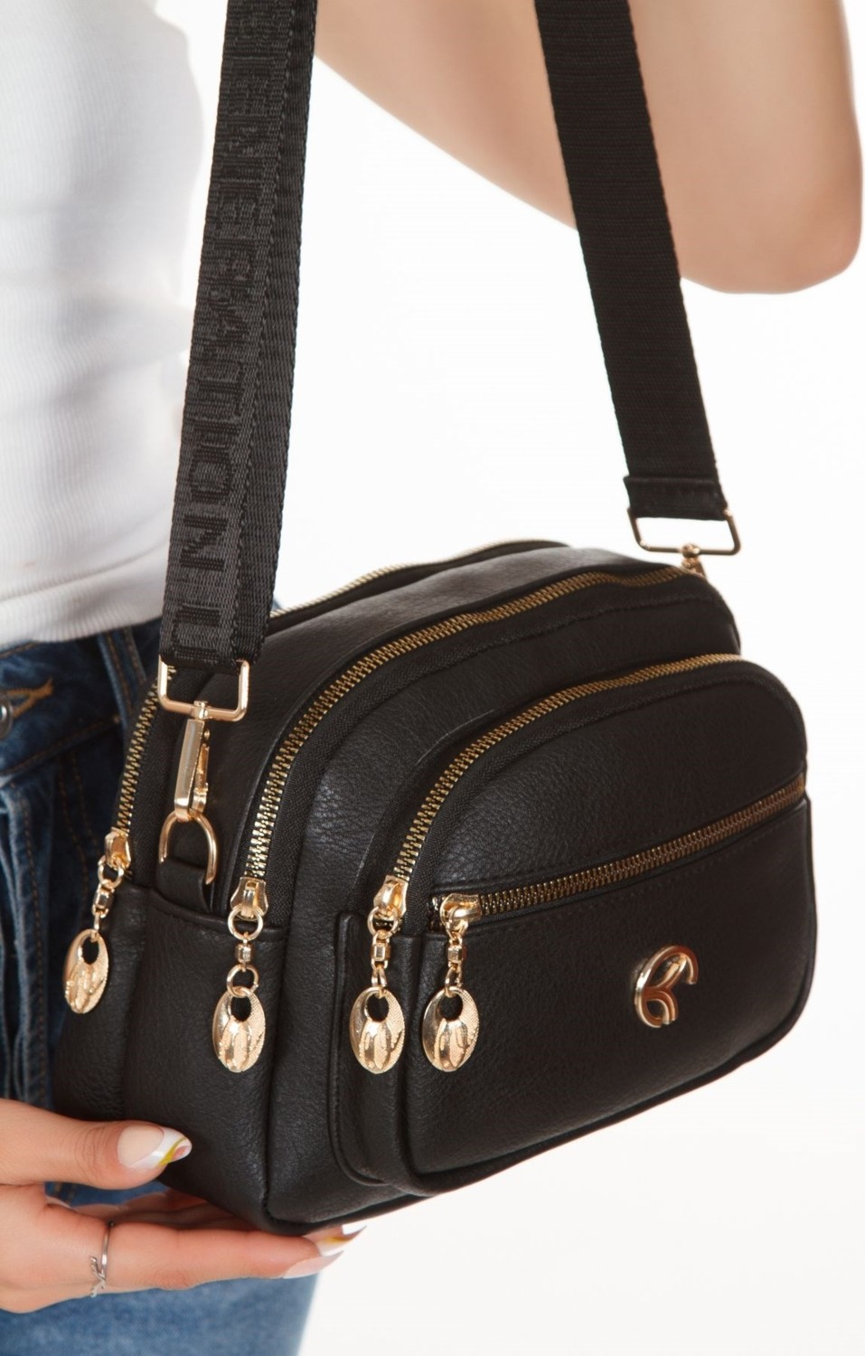 Adelina Bags Kadın Çapraz Askılı Günlük Taba ve Siyah Omuz Çantası 2 Adet görsel 4