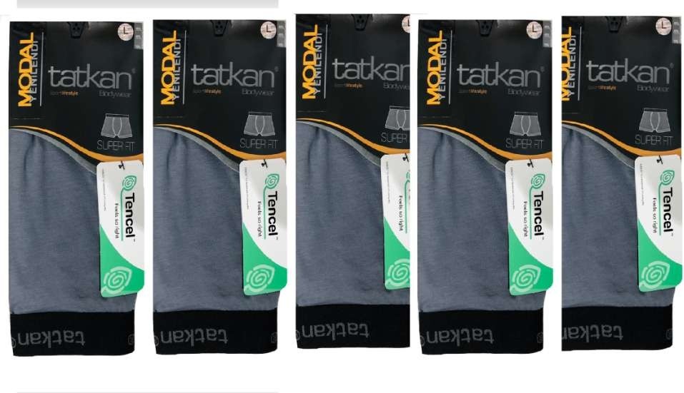 Tatkan Bodywear Tatkan Erkek 5'li Modal Penye (Likralı Esnek) Spor Kesim Slim Fit Boxer Külot (Kombin) görsel 4