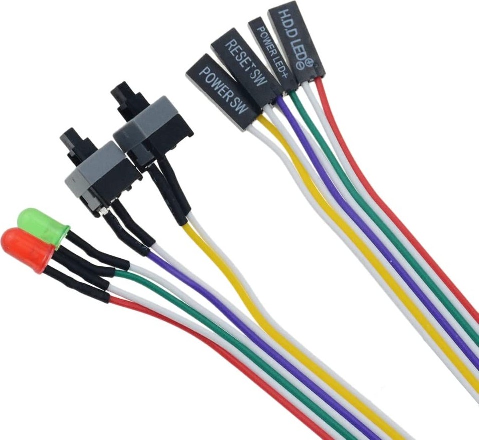 Aesco Alfais 5064 Ana Kart Power Kablosu LED Işıklı Reset Açma Kapama Butonu Kablosu On Off Switch görsel 2