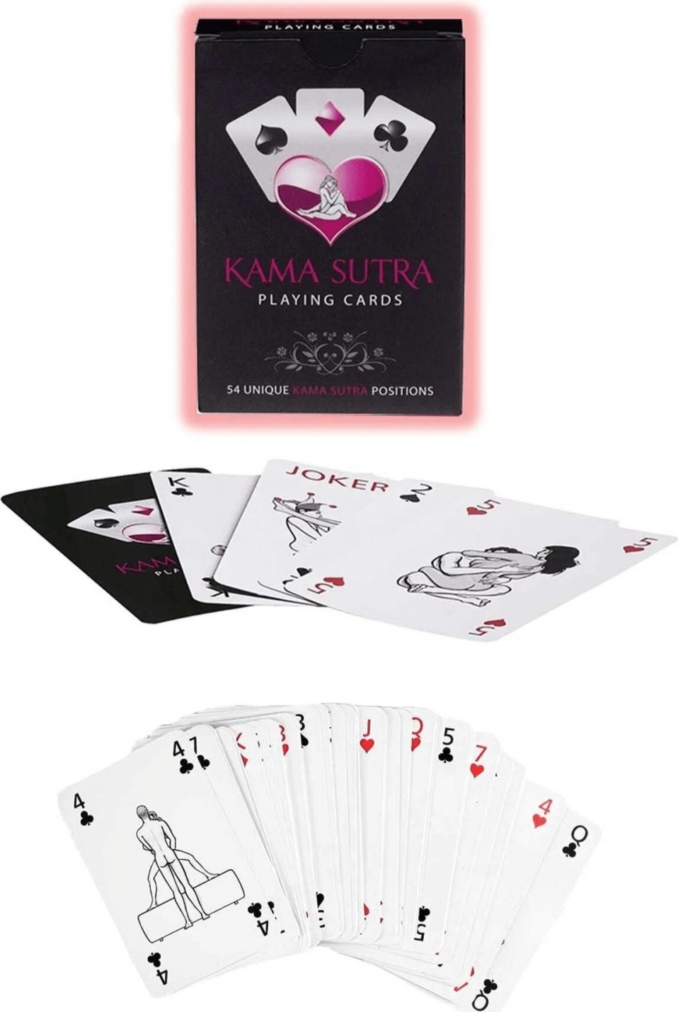 Hace Bazaar Marsilyan- Sexy Görselli Oyun Kartı Kaama Sutra Kırmızı Çapraz Bağlamalı Kelepçe Set görsel 2