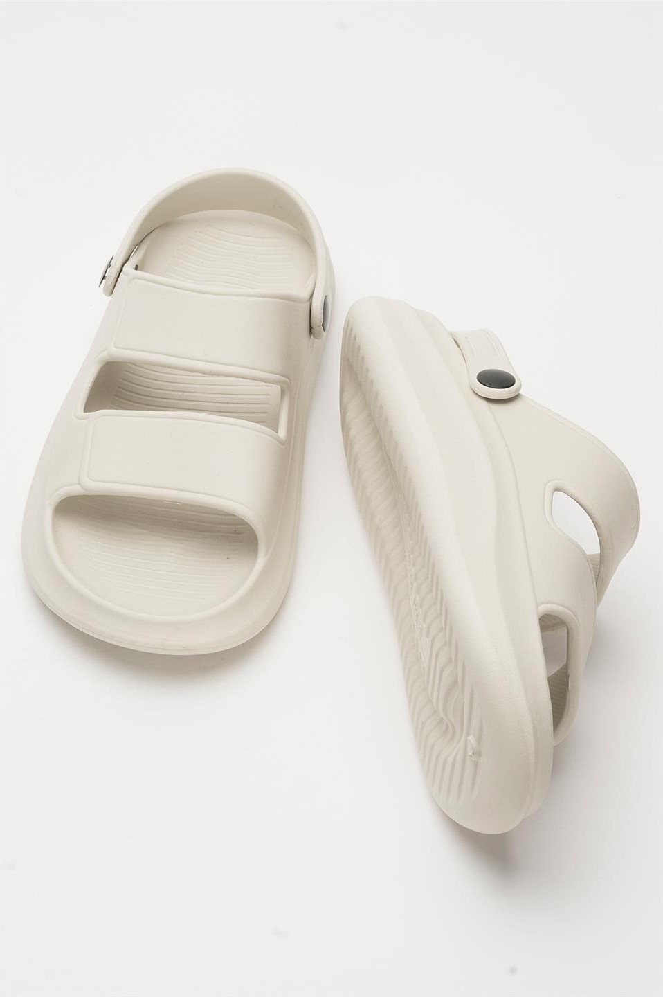 Liger Unisex Ortopedik Deniz Havuz Terliği Sandalet Krem görsel 7