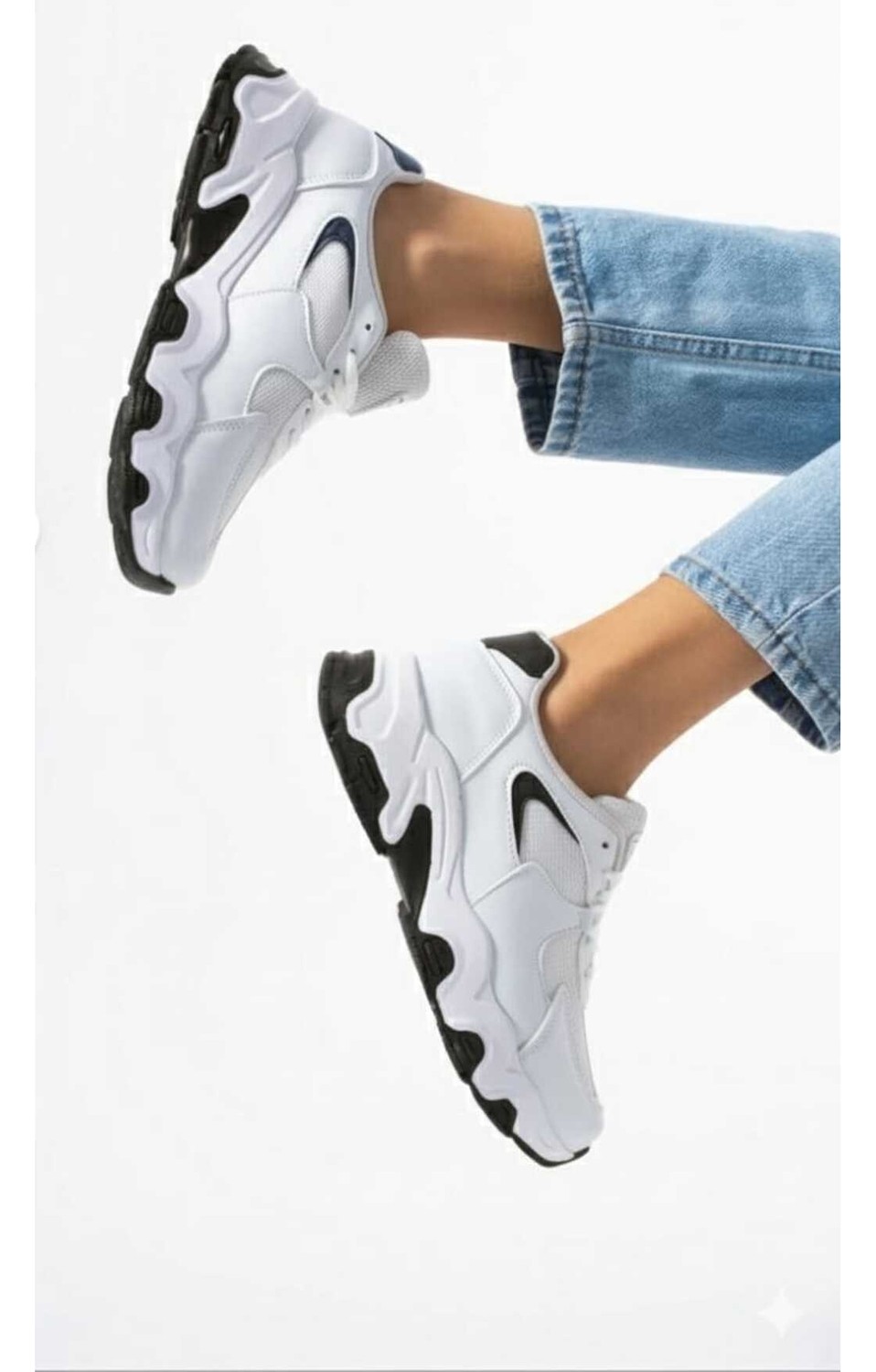 Mcdark Kadın Siyah Beyaz Ortopedık Sneaker Ayakkabı görsel 2