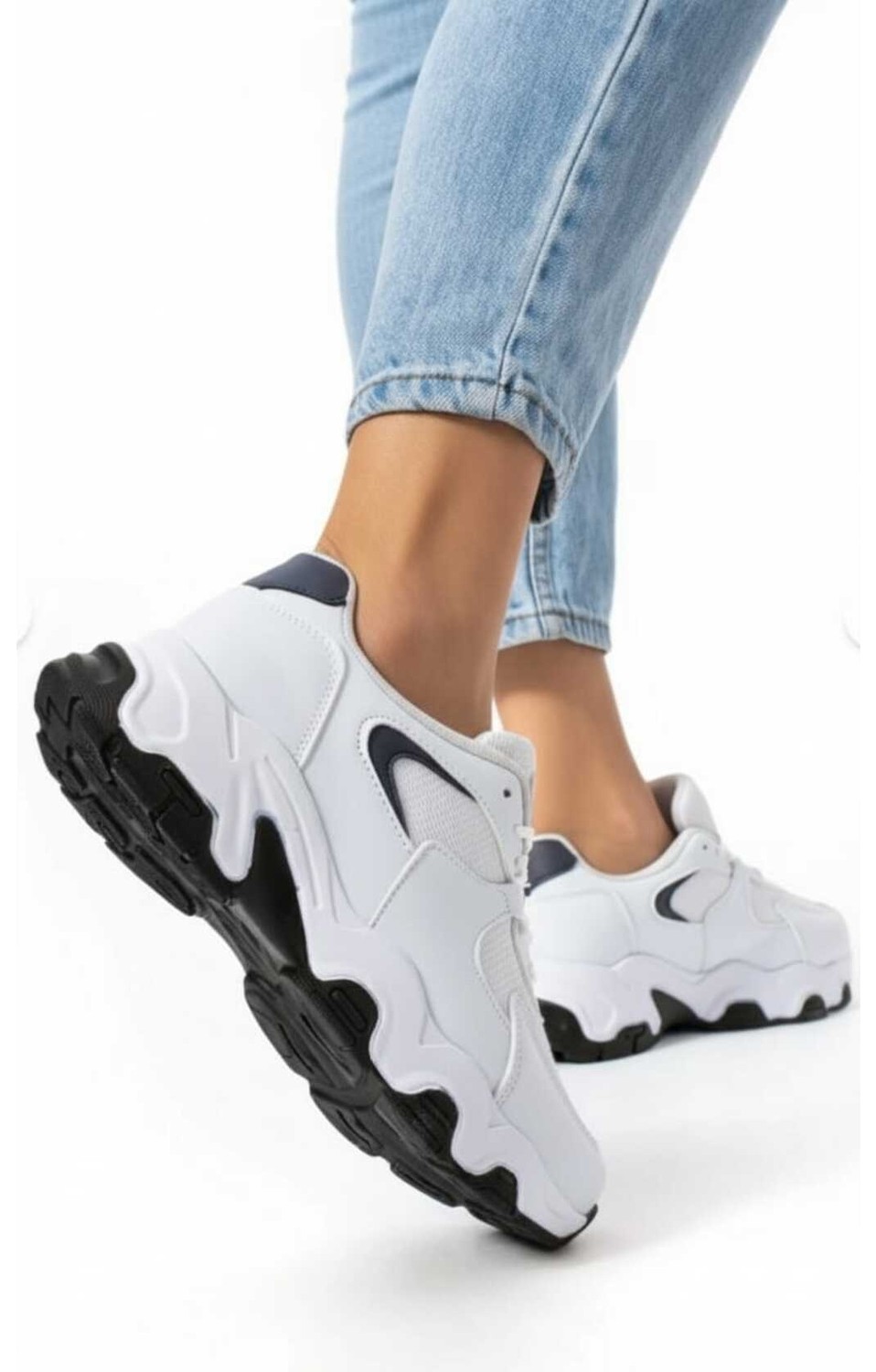 Mcdark Kadın Siyah Beyaz Ortopedık Sneaker Ayakkabı görsel 3