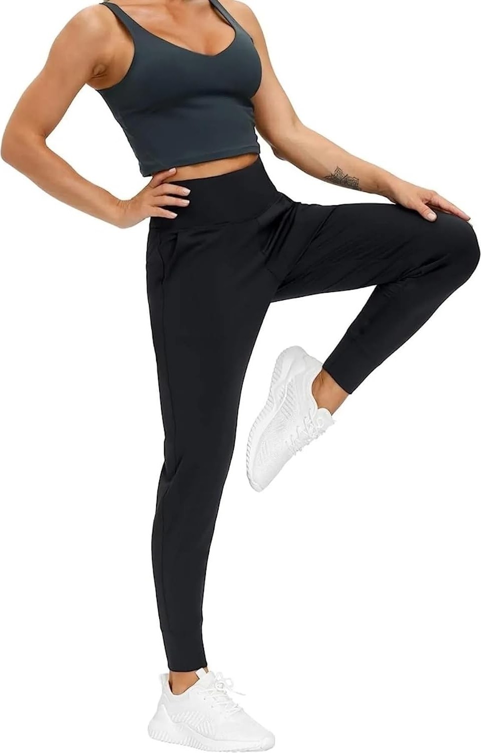 Storekadın Yüksek Bel Yoga Koşu Egzersiz Joggers Hafif Eşofman Altı görsel 2
