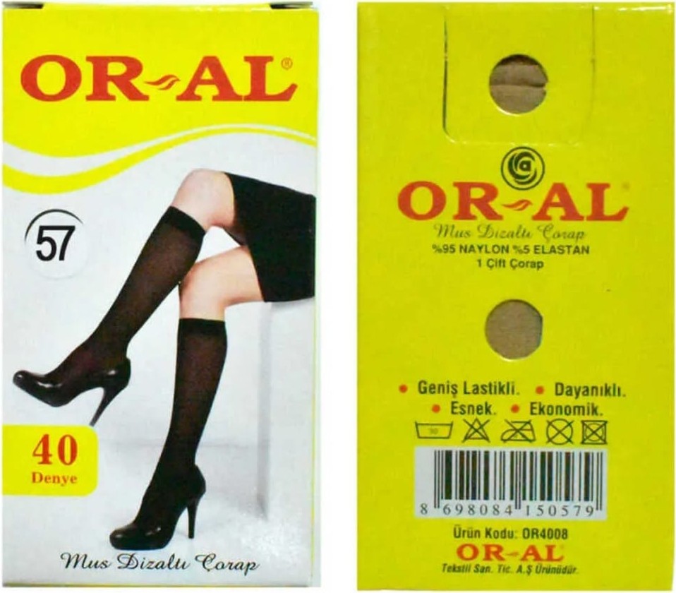 Or-Al 12 Çift Koyu Vizon Renk Kadın 40 Den Mus Dizaltı Pantolon Çorap görsel 5