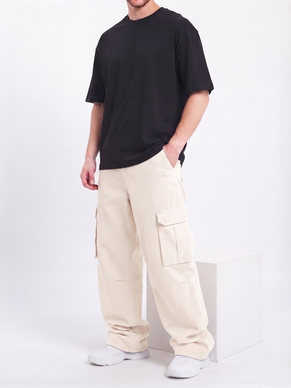 Wkm Erkek Gabardin Baggy Fit Kargo Pantolon