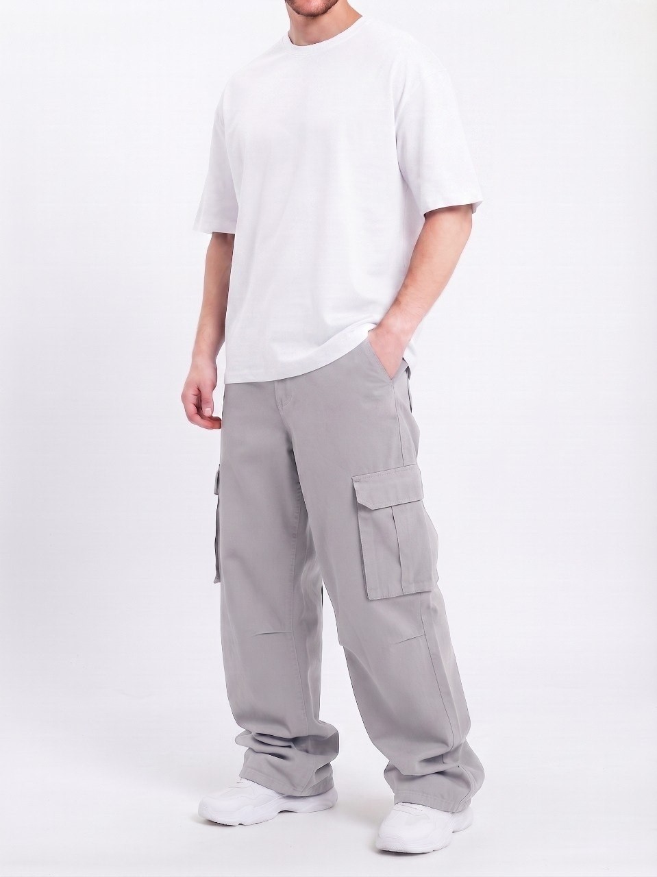 Wkm Erkek Gabardin Baggy Fit Kargo Pantolon görsel 5