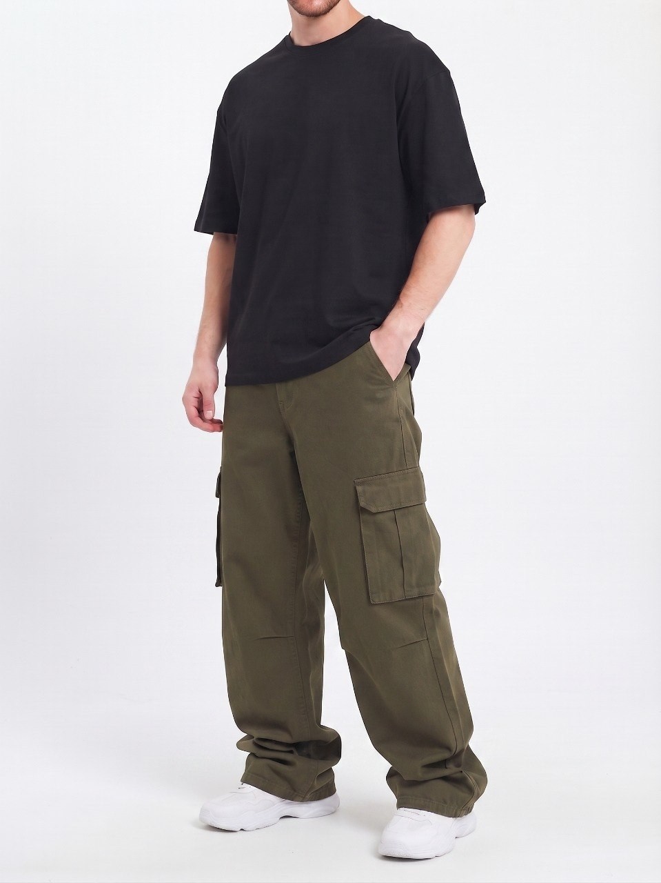 Wkm Erkek Gabardin Baggy Fit Kargo Pantolon