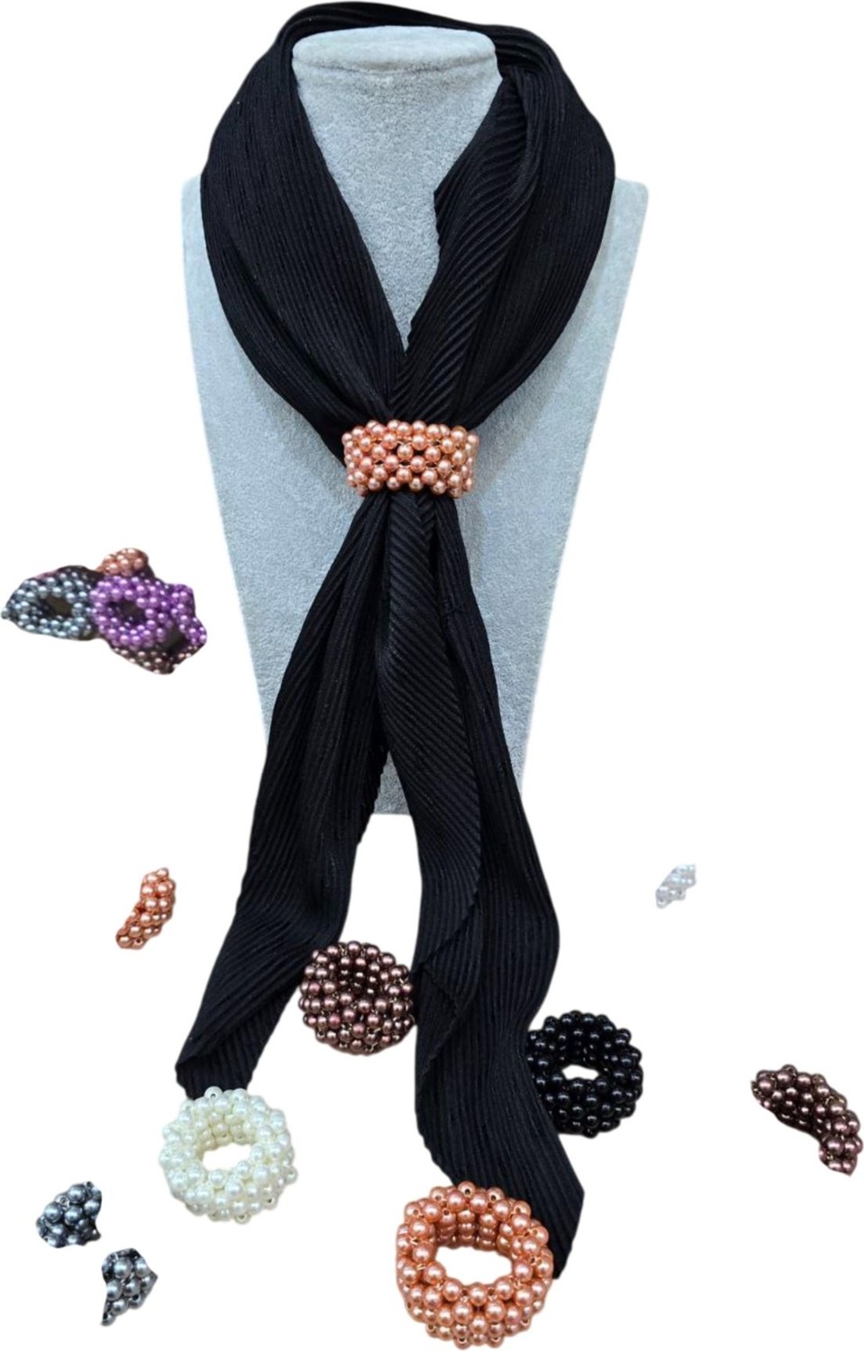 Melodi Scarf Kadın Tesettür Eşarp Yüzüğü Mor