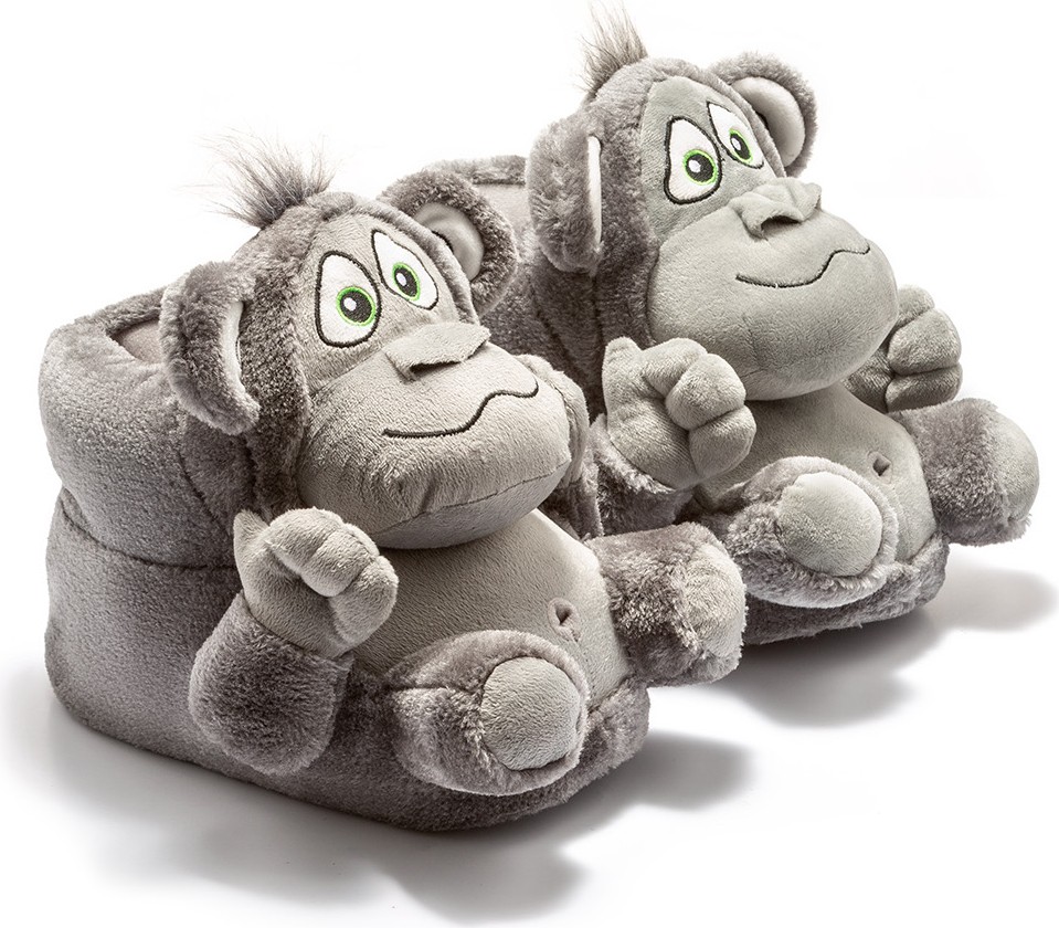 Twigy Monkey Unisex Hayvanlı Panduf Gri 36/43