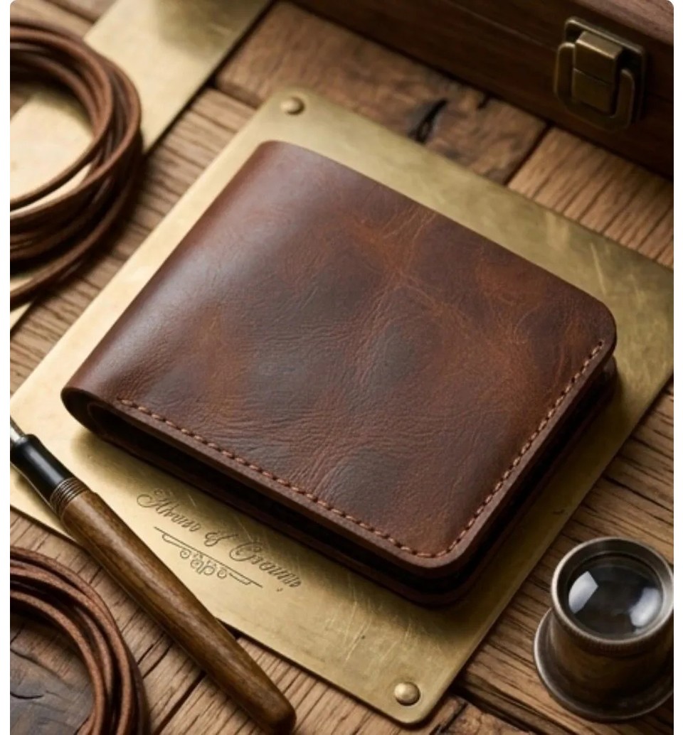 Parla Leather Bifold Klasik Hakiki Gerçek Deri Erkek Cüzdan Taba Rengi görsel 2