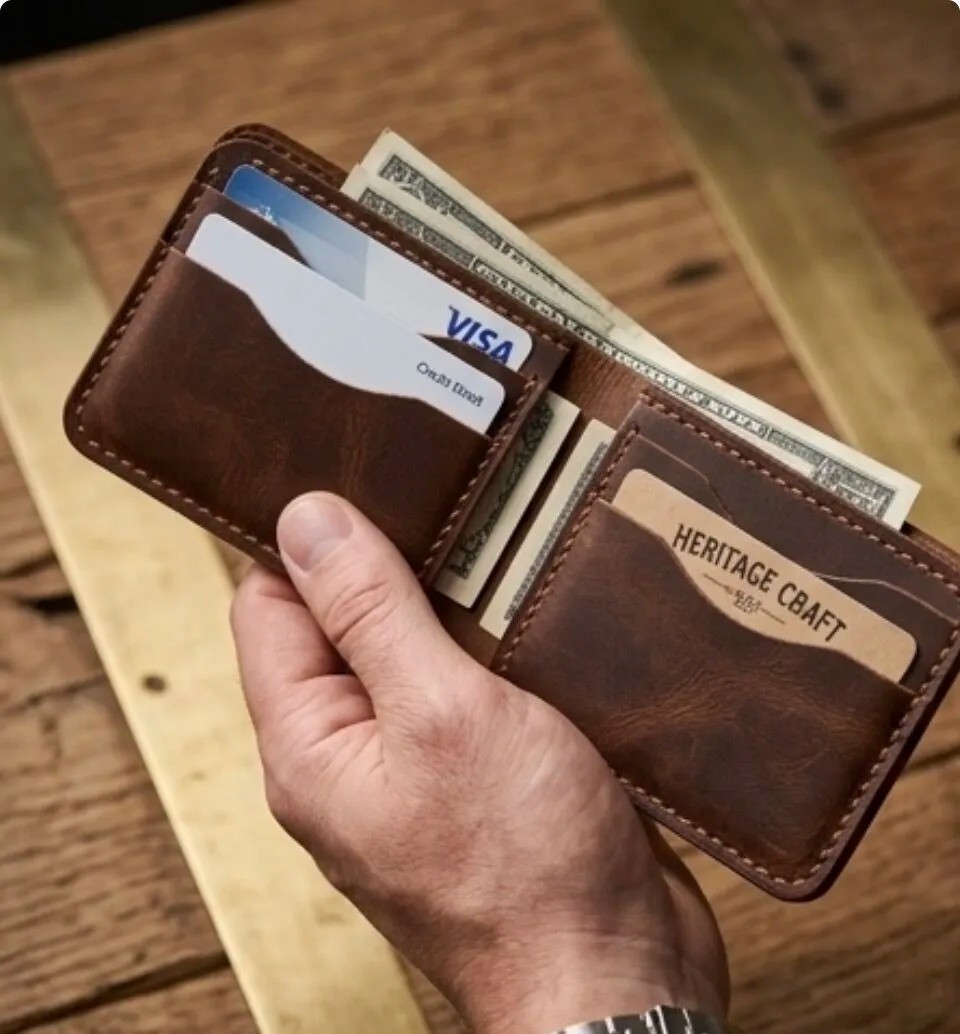 Parla Leather Bifold Klasik Hakiki Gerçek Deri Erkek Cüzdan Taba Rengi
