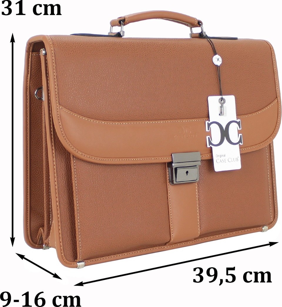 Case Club Deri Evrak Çantası Laptop Bölmeli 15.6 " Inç görsel 6