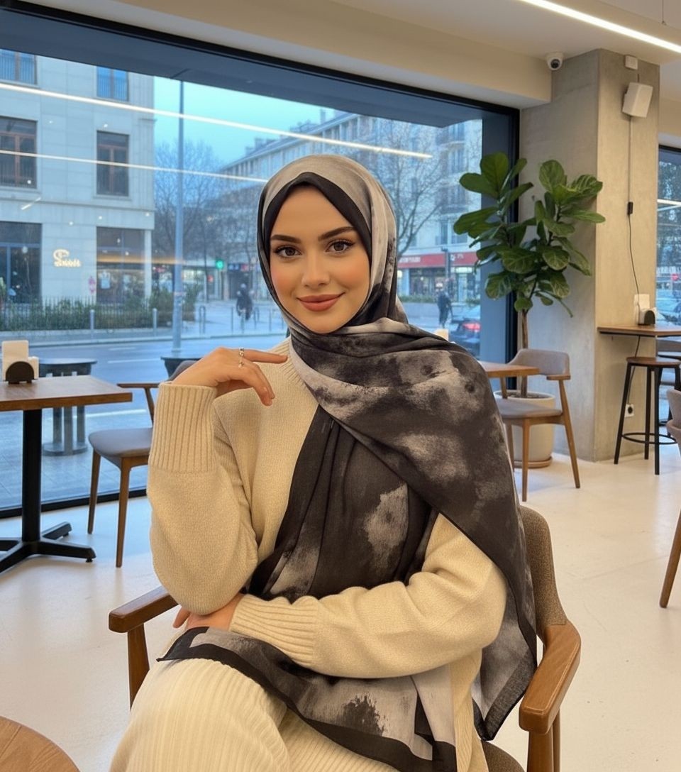 Revam Collection Desenli Pamuk Soft Şal Ilham Serisi Degrade Şal