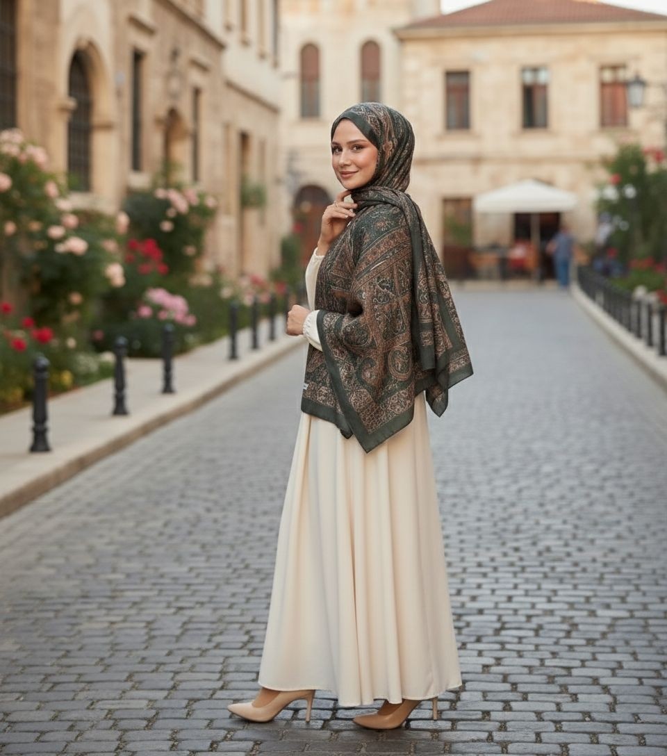 Revam Collection Etnik Retro Desenli Pamuk Şal Kadın görsel 2