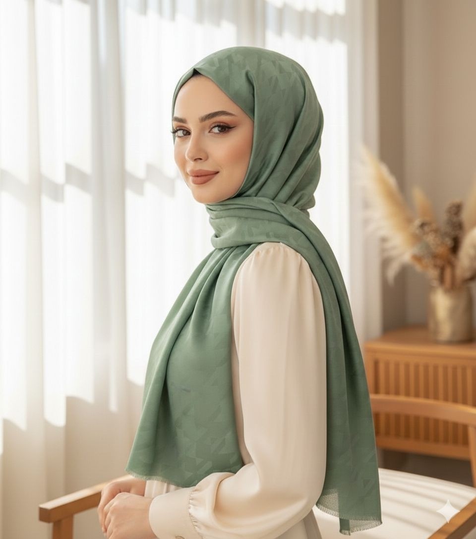 Revam Collection Jakarlı Kazayağı Desen Şal